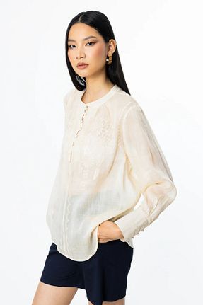 بلوز بژ زنانه ساده Ekol - کد 940218048