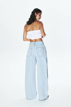 شلوار جین آبی زنانه پاچه گشاد Pull & Bear - کد 940216882