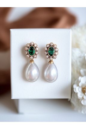 گوشواره مروارید سبز FAYRA ACCESSORIES - کد 878783194