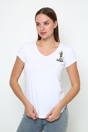 تیشرت سفید زنانه یقه هفت Oasis - کد 940247787