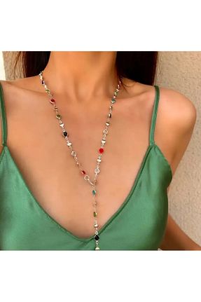 گردنبند استیل ( فولاد ) طوسی زنانه سنک زیرکون Eylülün Takısı - کد 940263684