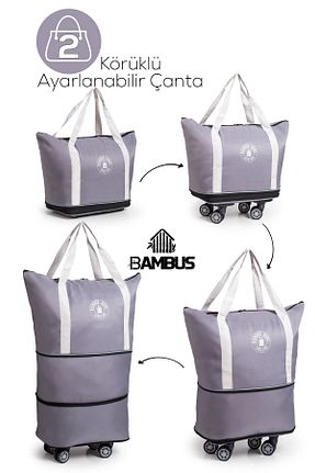 ساک و چمدان طوسی زنانه پارچه Bambus Home - کد 901630179