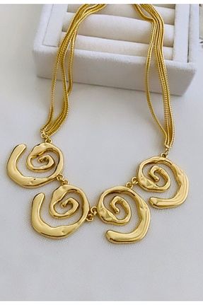گردنبند استیل ( فولاد ) طلائی زنانه استیل (فولاد) VNS Accessories - کد 844545389