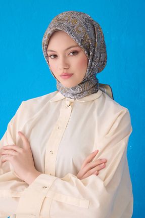روسری سبز کرپ ساتن ابریشم Belli - کد 929515927