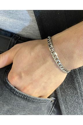 دستبند استیل (فولاد) طوسی زنانه استیل (فولاد) nss sky rock - کد 928758940