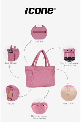 کیف اسپرت صورتی زنانه ابعاد بزرگ ICONE BAG - کد 924324111