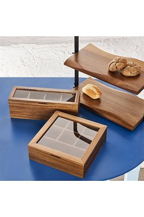 جعبه دکوراتیو قهوه ای چوب Linens - کد 803385250