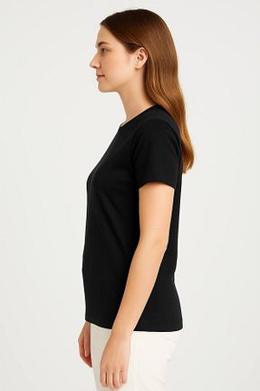 تیشرت مشکی زنانه اسلیم فیت LARINNA - کد 936023051