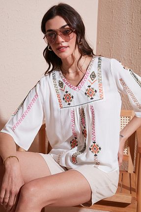 بلوز نباتی زنانه رگولار Lela - کد 903021655