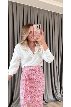 دامن صورتی زنانه پنبه ای silk&more - کد 934757325
