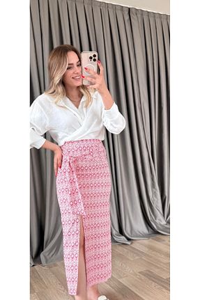 دامن صورتی زنانه پنبه ای silk&more - کد 934757325