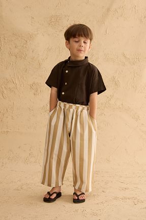شلوار بژ بچه گانه پاچه گشاد Fahhar Kids - کد 940690524