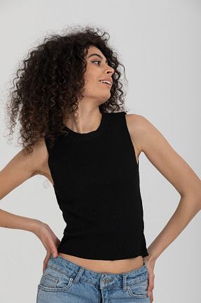 تیشرت مشکی زنانه رگولار İLKCET MODA - کد 940640069