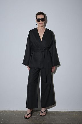 کیمونو و کافتان مشکی زنانه بافتنی Suud Collection - کد 940523944