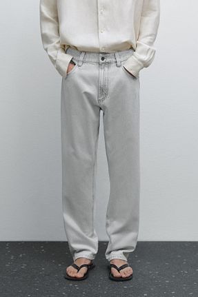 شلوار جین طوسی مردانه پاچه لوله تفنگی Massimo Dutti - کد 940543487