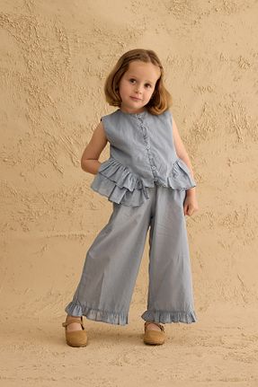 ست بالاتنه و پائین تنه آبی بچه گانه رگولار Fahhar Kids - کد 940643457