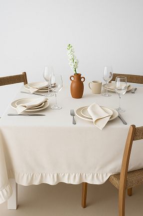 رومیزی بژ کتان Mirilliahome - کد 940520705