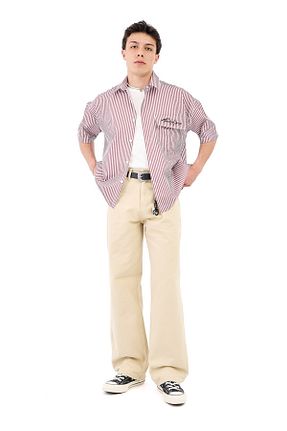 پیراهن زرشکی مردانه اورسایز THE DAD - کد 940556017