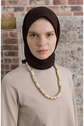 روسری قهوه ای 100 x 100 Fatma Atasoy - کد 940546264
