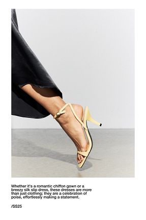 صندل زرد زنانه پاشنه نازک Pull & Bear - کد 940546900