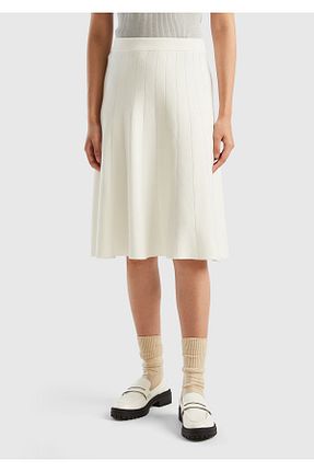 دامن بژ زنانه پارچه United Colors of Benetton - کد 794816679