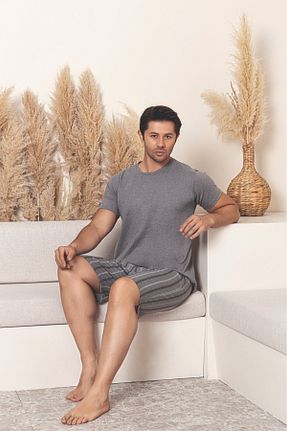 ست لباس راحتی طوسی مردانه %100 پنبه Sude HOMEWEAR - کد 940785149
