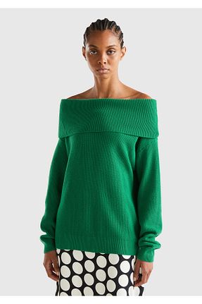 پلیور سبز زنانه ساده United Colors of Benetton - کد 752301769