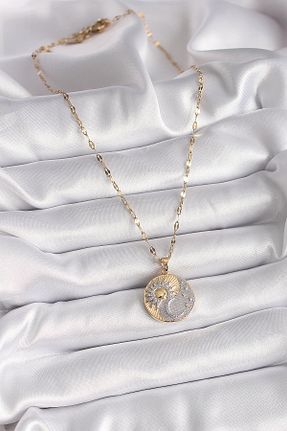 گردنبند استیل ( فولاد ) طلائی بچه گانه Genel Markalar - کد 901162620