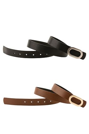 کمربند مشکی زنانه چرم مصنوعی Paçuli Moda - کد 940597955