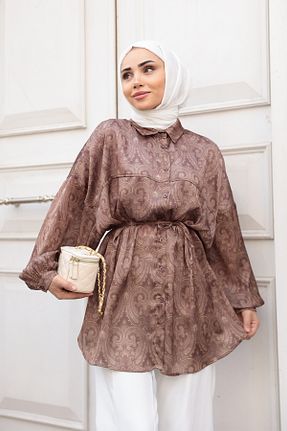 پیراهن حجاب قهوه ای زنانه رگولار LOCCO - کد 940577245