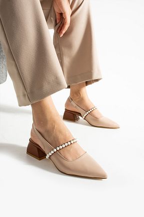 کفش پاشنه بلند کلاسیک بژ زنانه چرم مصنوعی DUXAL SHOES - کد 940584484