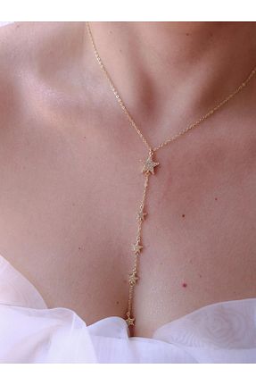 گردنبند جواهر زرد زنانه برنجی Reorah Collection - کد 940596630