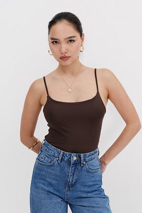 بلوز قهوه ای زنانه ساده Addax - کد 940627891