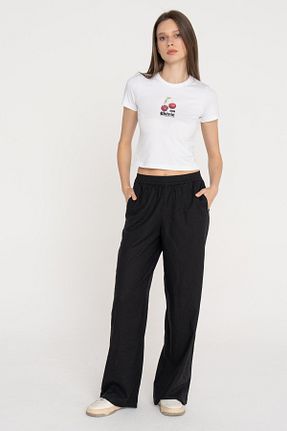 شلوار مشکی زنانه مخلوط کتان Jack & Jones - کد 818379150