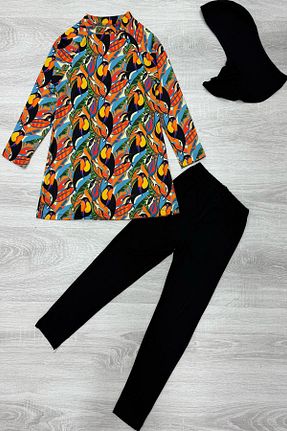 مایو حجاب رنگی بچه گانه گلدار My Kids Wear - کد 902122585