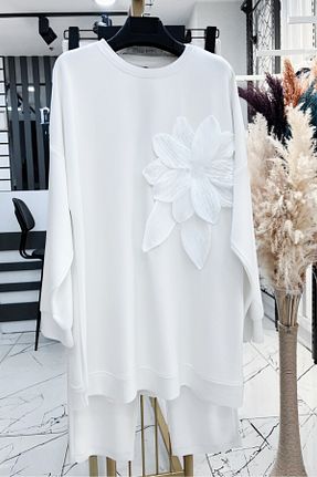 ست بالاتنه و پائین تنه حجاب سفید زنانه Relaxed Newstil - کد 928437223