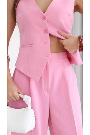 ست بالاتنه و پائین تنه صورتی زنانه بافتنی NÜANS MODA - کد 940640758