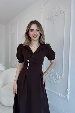 لباس قهوه ای زنانه بافتنی HELİS BUTİK - کد 940649471