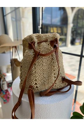 کوله پشتی نباتی زنانه ابعاد بزرگ ZeynepKeskinDesign - کد 940659627