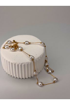 گردنبند استیل ( فولاد ) زرد زنانه استیل (فولاد) LEROSY CO - کد 938116278