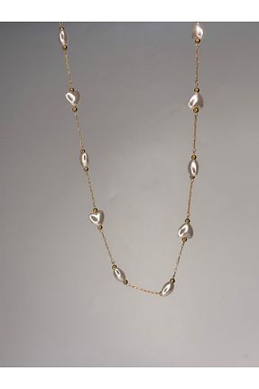 گردنبند استیل ( فولاد ) زرد زنانه استیل (فولاد) LEROSY CO - کد 938116278