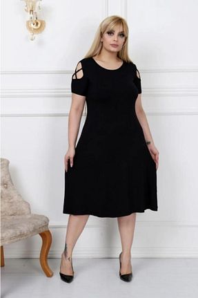 لباس سایز بزرگ مشکی زنانه ویسکون MODA - کد 940821297