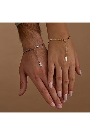 دستبند نقره زرد زنانه 925 عیار Parla - کد 940677025