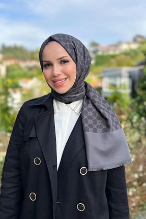 شال طوسی زنانه پلی استر Aker - کد 778137757