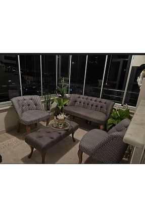 ست مبلمان چای خوری طوسی Ecem Life - کد 751133037