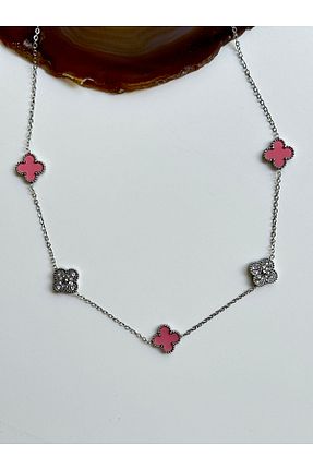 گردنبند استیل ( فولاد ) صورتی زنانه استیل ضد زنگ YOUES JEWELRY - کد 938953452