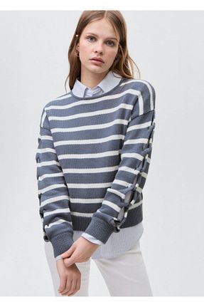 پلیور سرمه ای زنانه رگولار MANGO Teen - کد 886002599