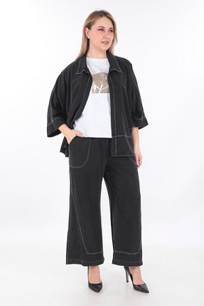 ست بالاتنه و پائین تنه مشکی زنانه بافتنی EXİTLİNE - کد 938958119