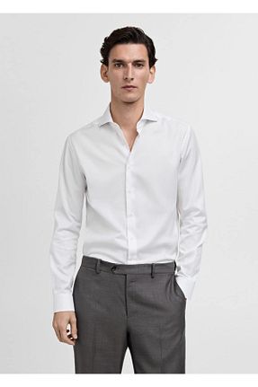 پیراهن سفید مردانه اسلیم MANGO Man - کد 884695788