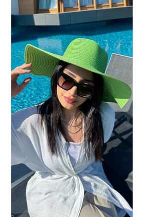 کلاه سبز زنانه حصیر Luminos Butik - کد 921300992